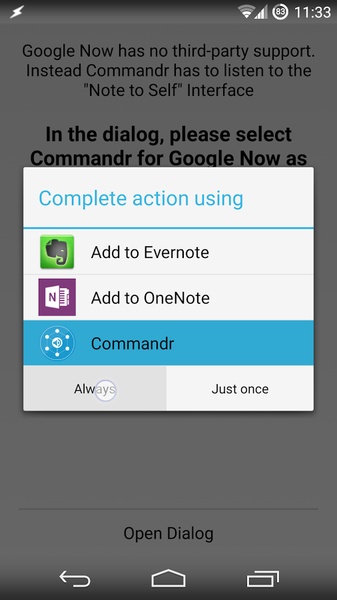 Commandr for Google Now - Preview 1