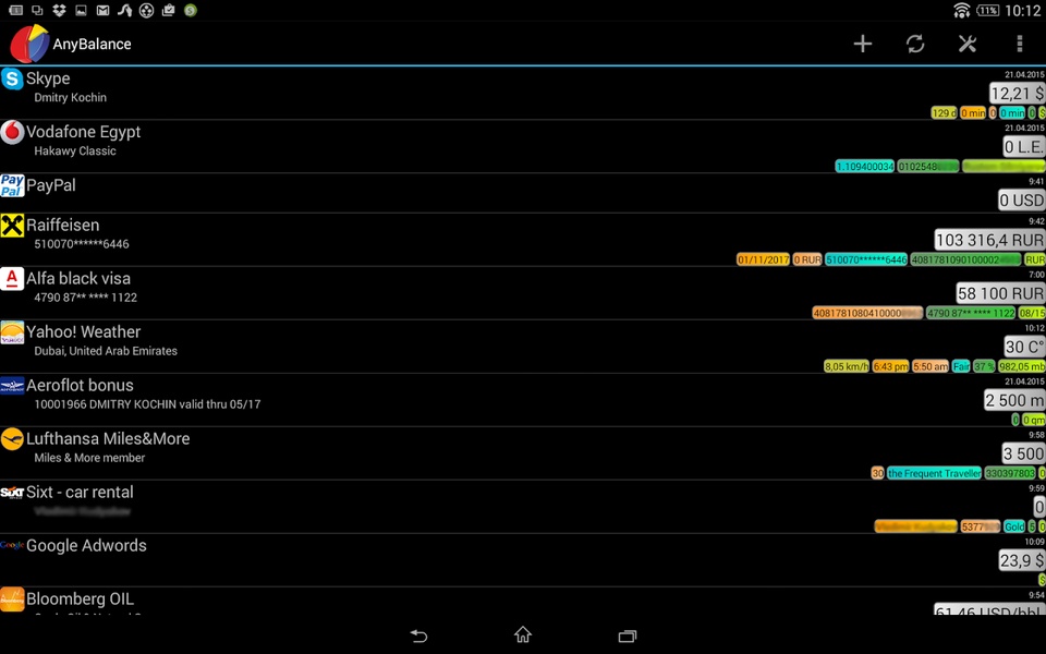 AnyBalance - Preview 3