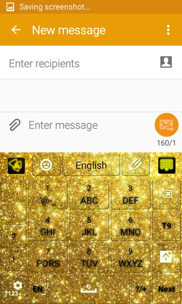 GO Keyboard Gold Shine theme - Preview 3
