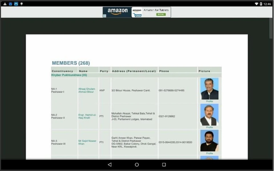 Pak MNA Contact Details - Preview 1