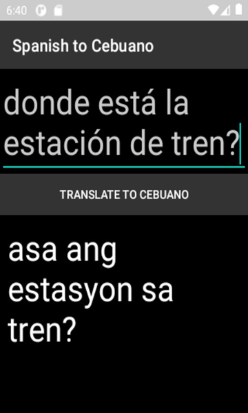 Spanish to Cebuano Translator - Preview 2