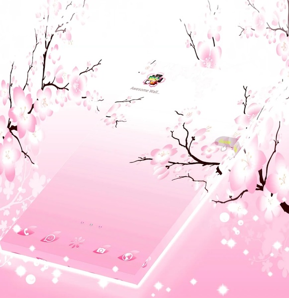 Pink Cherry GO Launcher Theme - Preview 2