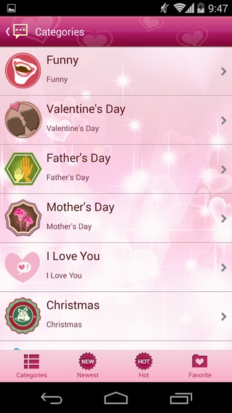 Handcent SMS Skin(Love) - Preview 3