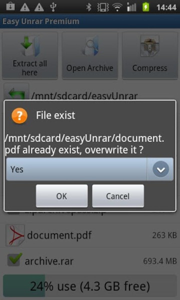 Easy Unrar, Unzip and Zip - Preview 3