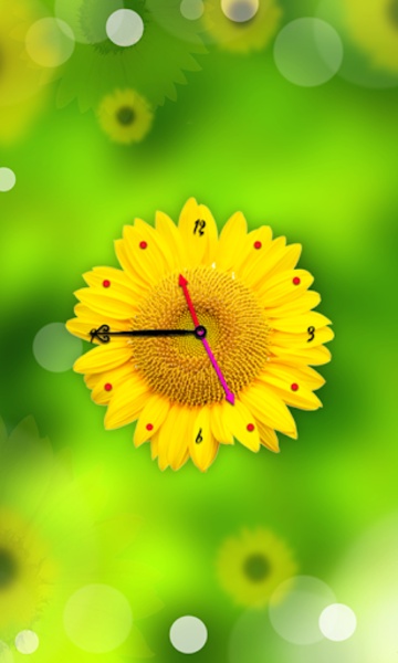 Sun Flower Clock Live Wallpaper - Preview 3