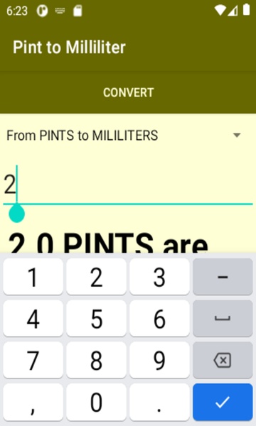 Pint to Milliliter converter - Preview 3
