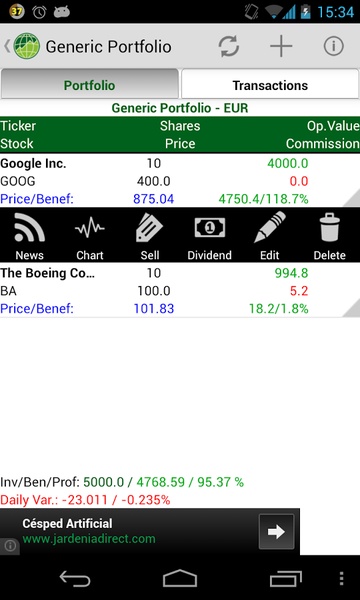 Stocks Portfolio - Preview 1