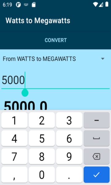 Watts to Megawatts converter - Preview 3