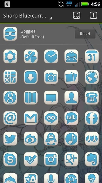 Sharp Blue GOLauncher EX Theme - Preview 2