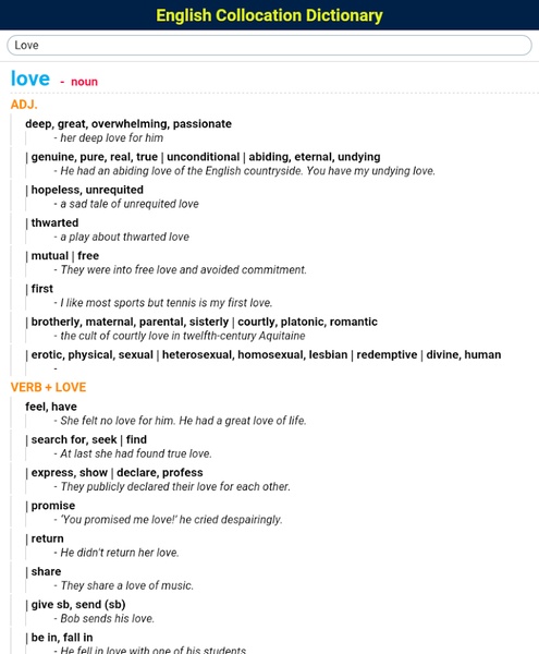 Collocation Dictionary - Preview 1