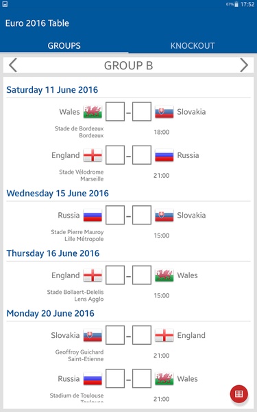 Euro 2016 Table - Preview 6
