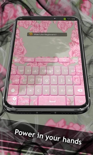 GO Keyboard Pink Flower Theme - Preview 2