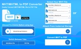 Mht /Mhtml to Pdf Converter screenshot 4