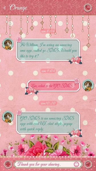 GO SMS PRO SWEET THEME - Preview 4