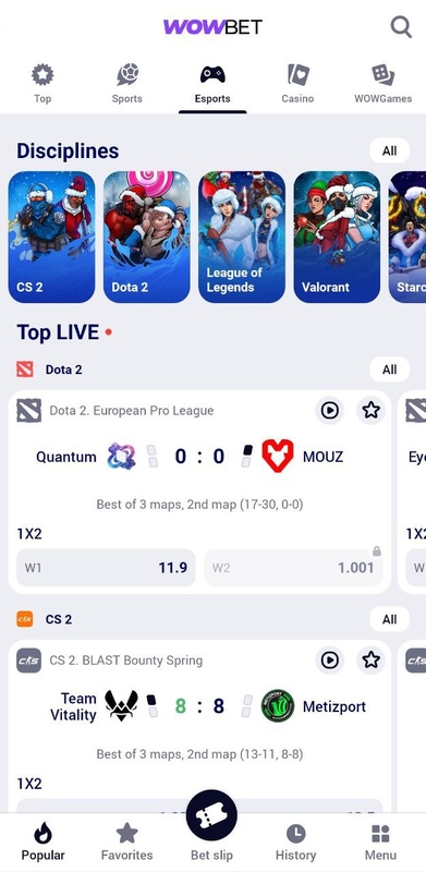Wowbet Screenshot 1