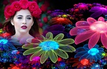 Neon Flower Photo Frame screenshot 2