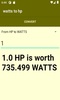 watts to hp converter screenshot 2