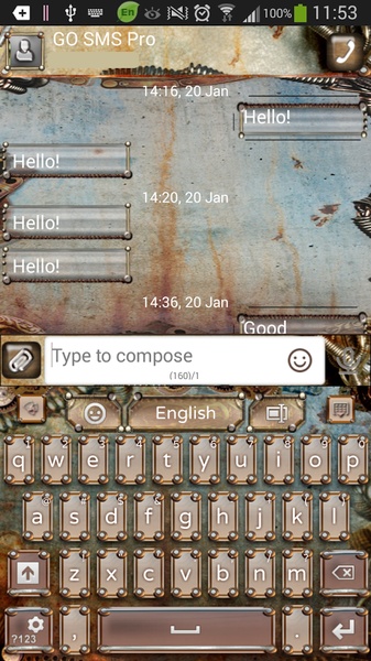 GO Keyboard Steampunk Theme - Preview 9