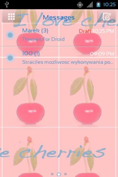 GO SMS Pro Theme Cherries - Preview 3