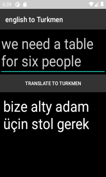 english to Turkmen translator - Preview 2