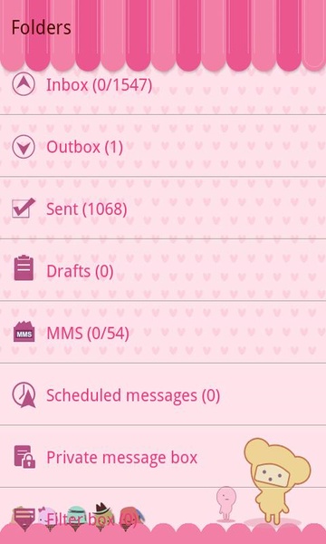 GO SMS Pro Pink Sweet theme - Preview 2