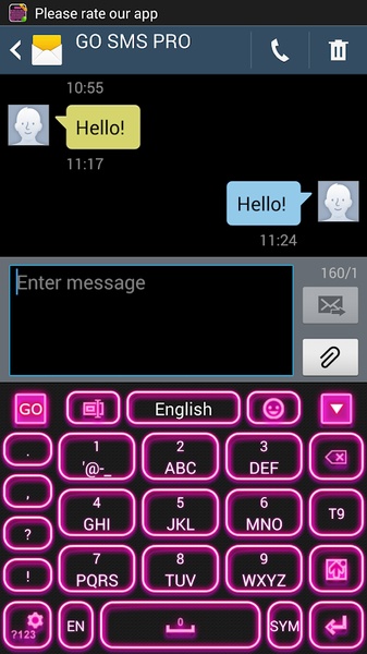 GO Keyboard Pink Glow - Preview 6