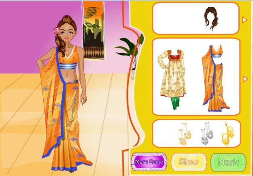 Barbie saree deals dress up games