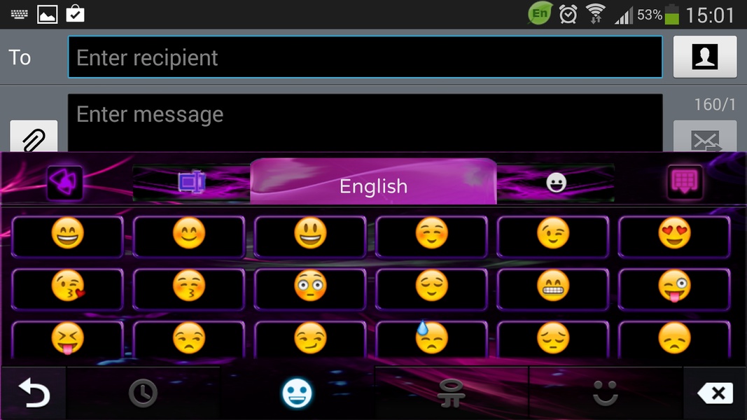 Purple Flame GO Keyboard theme - Preview 7