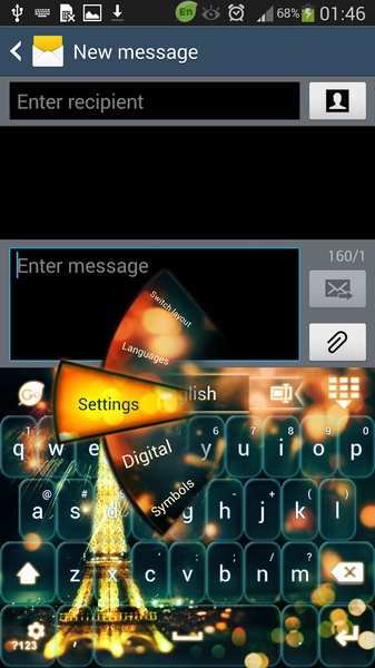GO Keyboard Eiffel Paris Glow - Preview 3