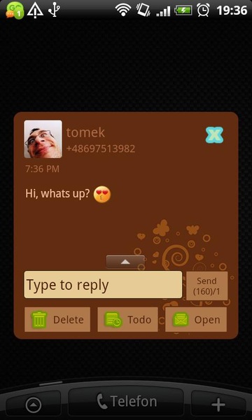 GO SMS Pastel Chocolate Theme - Preview 3