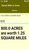 Square Miles to Acres converter screenshot 1