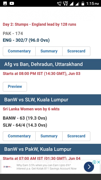 Cricket live score & commentary - Preview 4