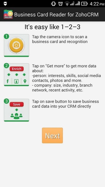 Business Card Reader for ZohoCRM - Preview 2