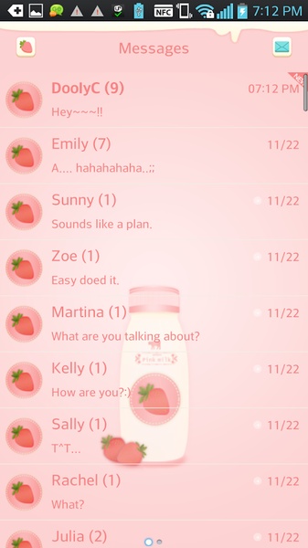 GO SMS milk Theme - Preview 4
