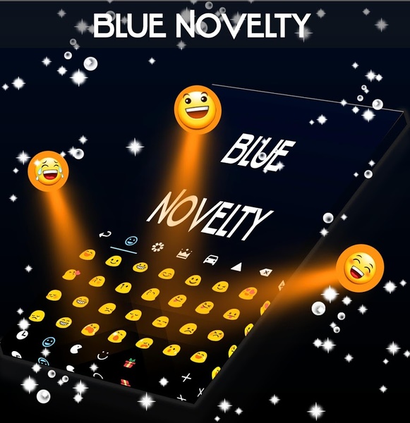 Blue Novelty GO Keyboard Theme - Preview 7