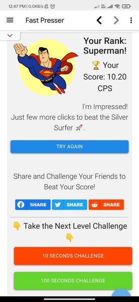 Click Speed Tester - Preview 2