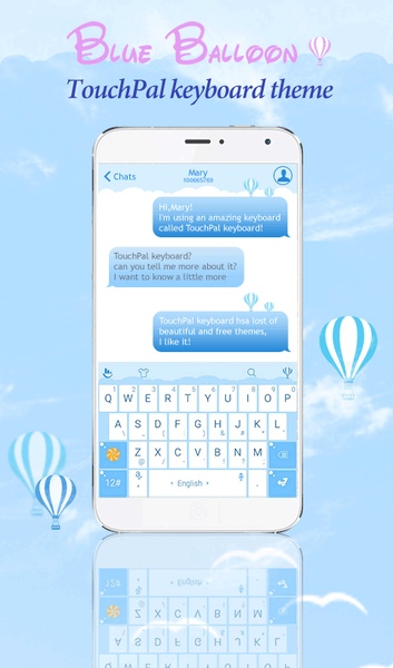 TouchPal SkinPack Blue Balloon - Preview 3