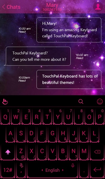 TouchPal SkinPack Neon Pink - Preview 4