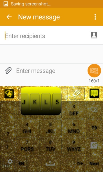 GO Keyboard Gold Shine theme - Preview 1