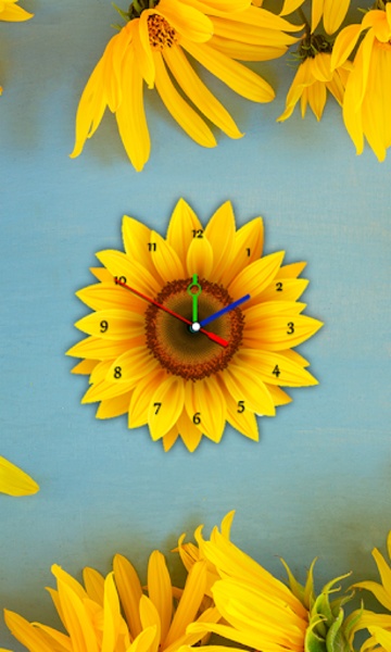 Sun Flower Clock Live Wallpaper - Preview 1