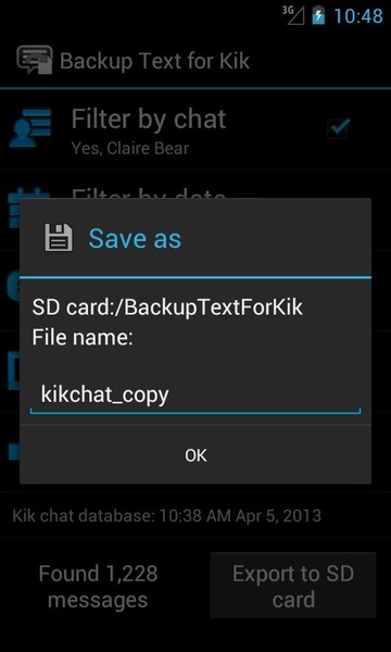 Backup Text for Kik - Preview 2