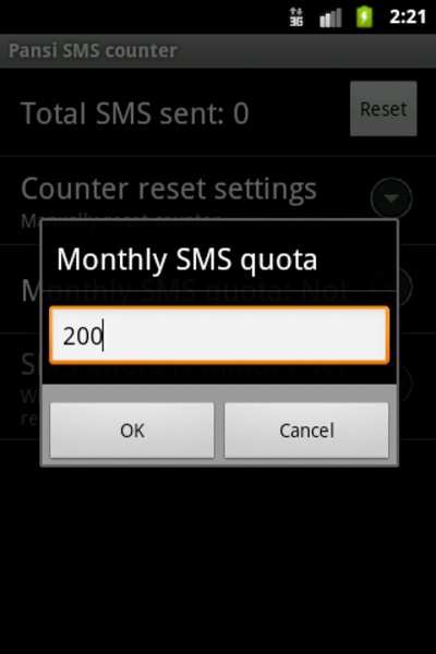 Pansi SMS counter - Preview 1