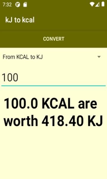 kJ to kcal converter - Preview 1