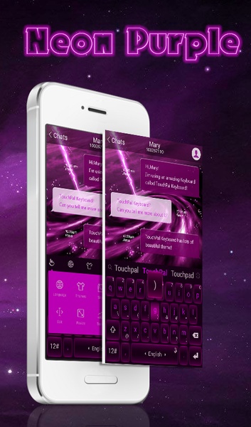 Neon Purple TouchPal Theme - Preview 4