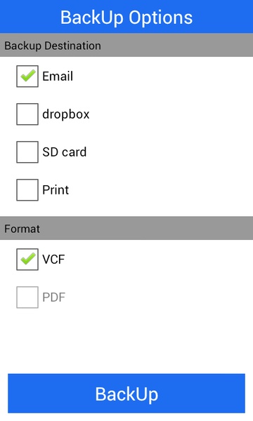 Contact Backup - Preview 5