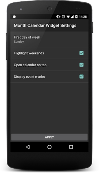 Month Calendar Widget - Preview 2