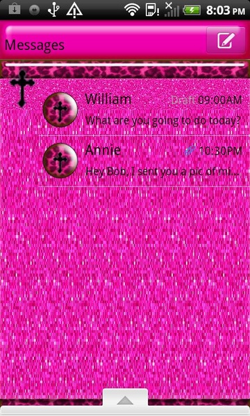 GOSMS PinkLeopardCross Theme - Preview 3