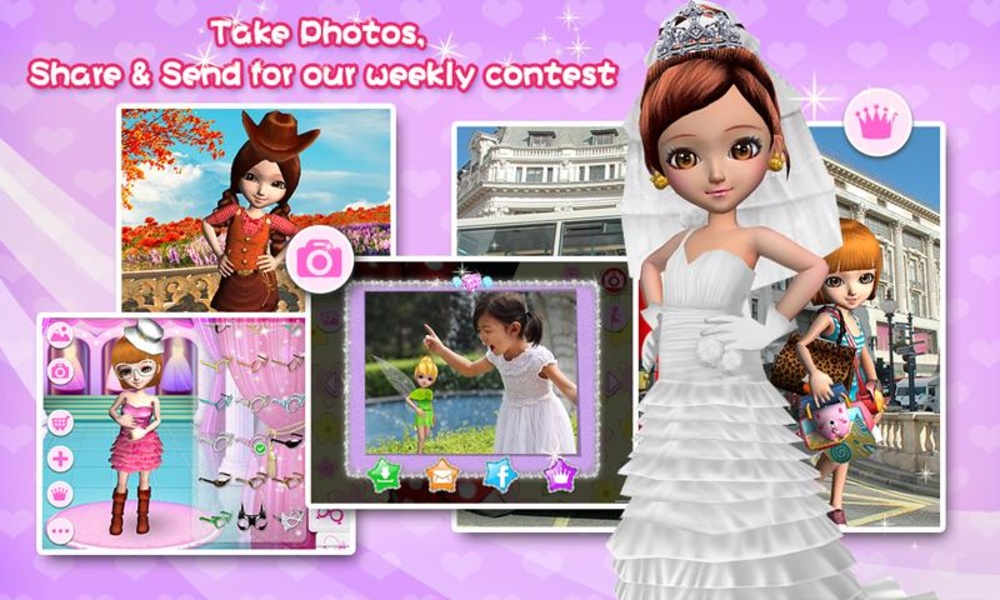 open lace back dress 3D Pretty Brown Princess Dressup Game