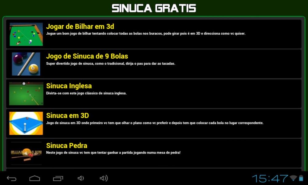 Jogos de sinuca gratis para Android - Descarga el APK en Uptodown