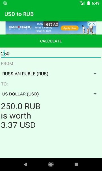 USD to RUB currency converter - Preview 1